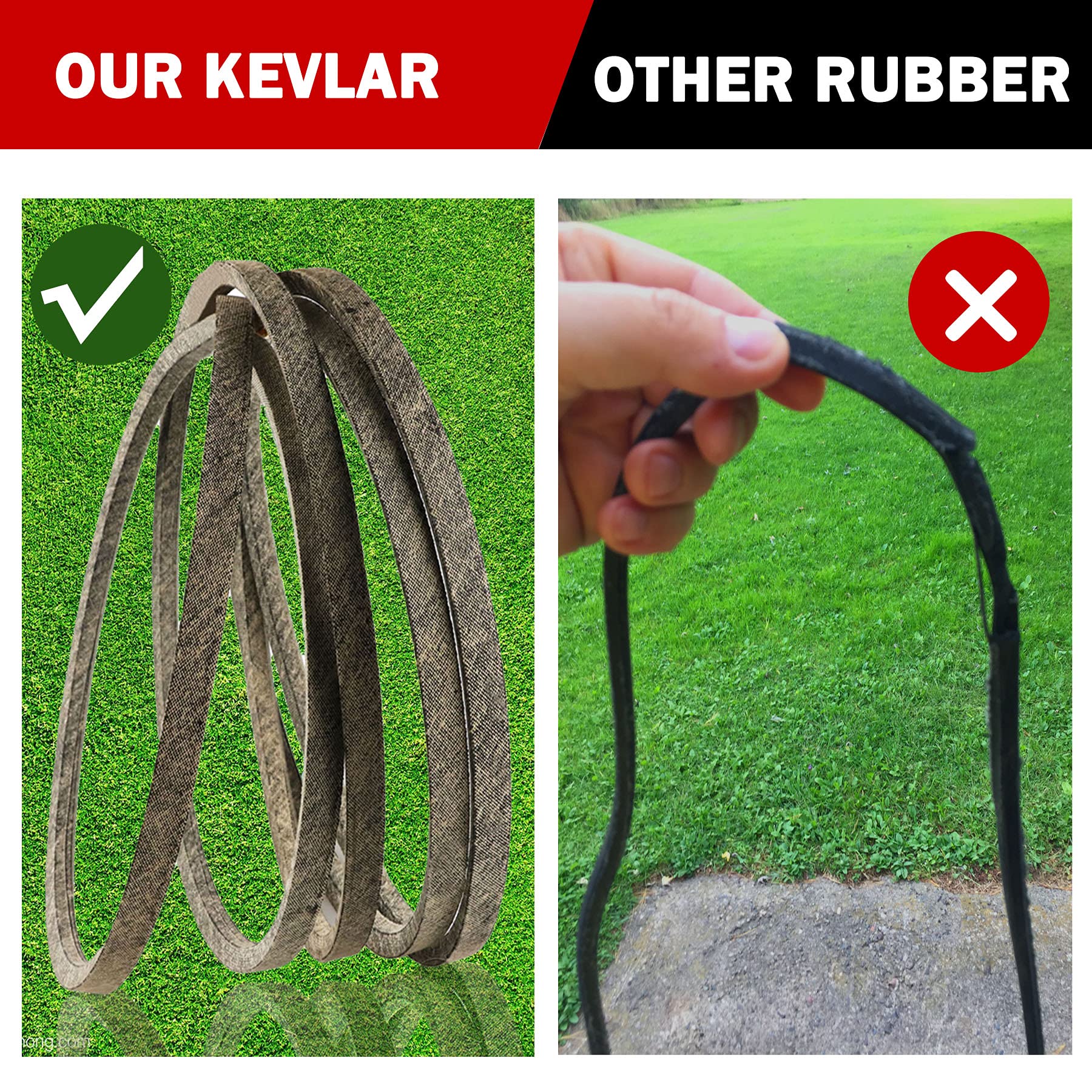 Cinghia Compatibile Ferris Exmark Cinghia Falciatrice Kevlar 5/8 X 176 Pollici - Compatibile Con Ferris, Scag, Exmark, Toro, Husqvarna Cinghia 5/8x176 Per Tosaerba