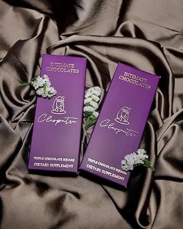 Cleopatra Intimate Chocolate Bars For Couples Uplifting Mood, Vitality, More Desire & Enjoyment Best Gift Set Ideal For Men & Women,Vegetarian And Gluten-Free (Pack Of 2), 60 Gram