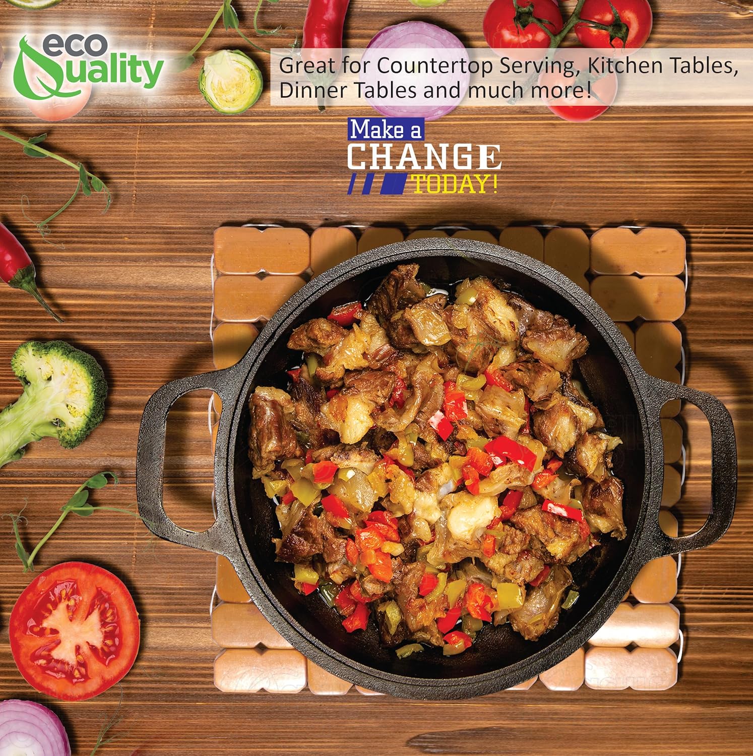 Bamboo Trivets for Hot Dishes - Heat Resistant Kitchen Hot Pads & Countertop Protectors, Table Decor for Home, Festive Design, Ideal Housewarming Gift, Home Essential (32)