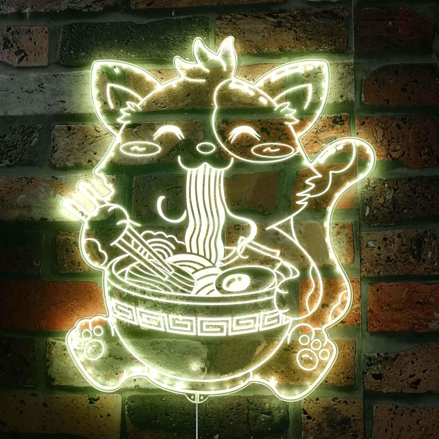 ADVPRO Ramen Japan Cat Instant Noodle RGB Dynamic Glam LED Sign - Cut-to-Edge Shape - Smart 3D Wall Decoration - Multicolor Dynamic Signage st06s43-fnd-i0029-c