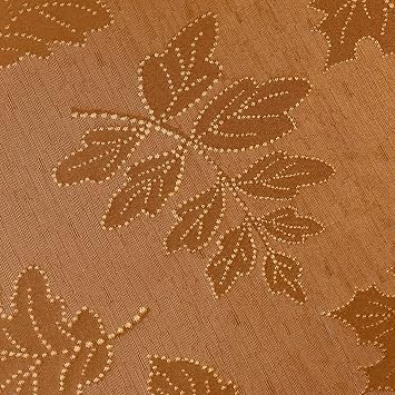 Benson Mills Harvest Legacy Damask Fabric Table Cloth Fall, Harvest, and Thanksgiving Tablecloth (Amber-Bronze, 60 x 84 Rectangular)