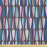 Vista 90 de Ambesonne Tela de Mariposas por Yarda, Patrones de Mariposas Estacionales Alegres Selva Tropical Naturaleza Salvaje Ilustración, Tela Decorativa