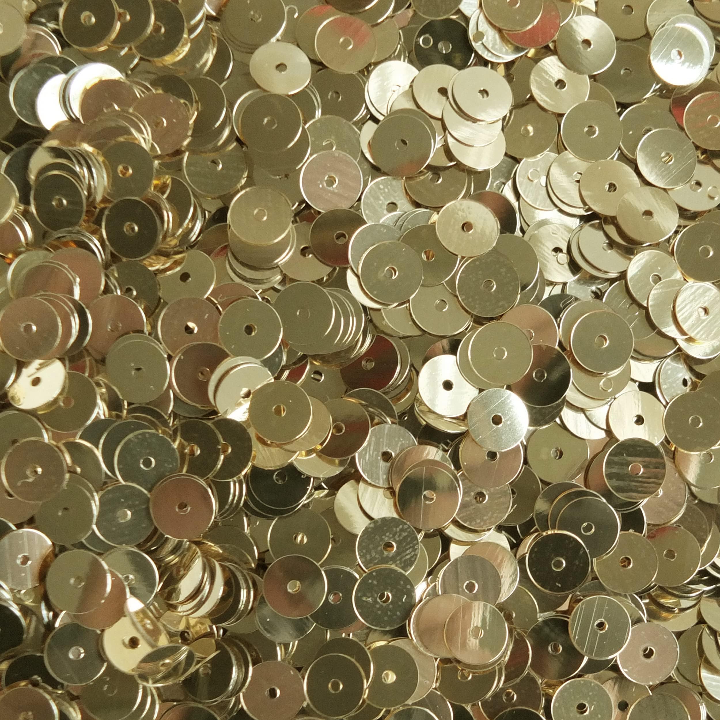 6mm Flat Sequins Gold Loose Paillettes. Made in USA