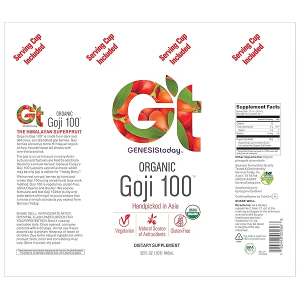 Organic Goji 100, 32 Ounce 2
