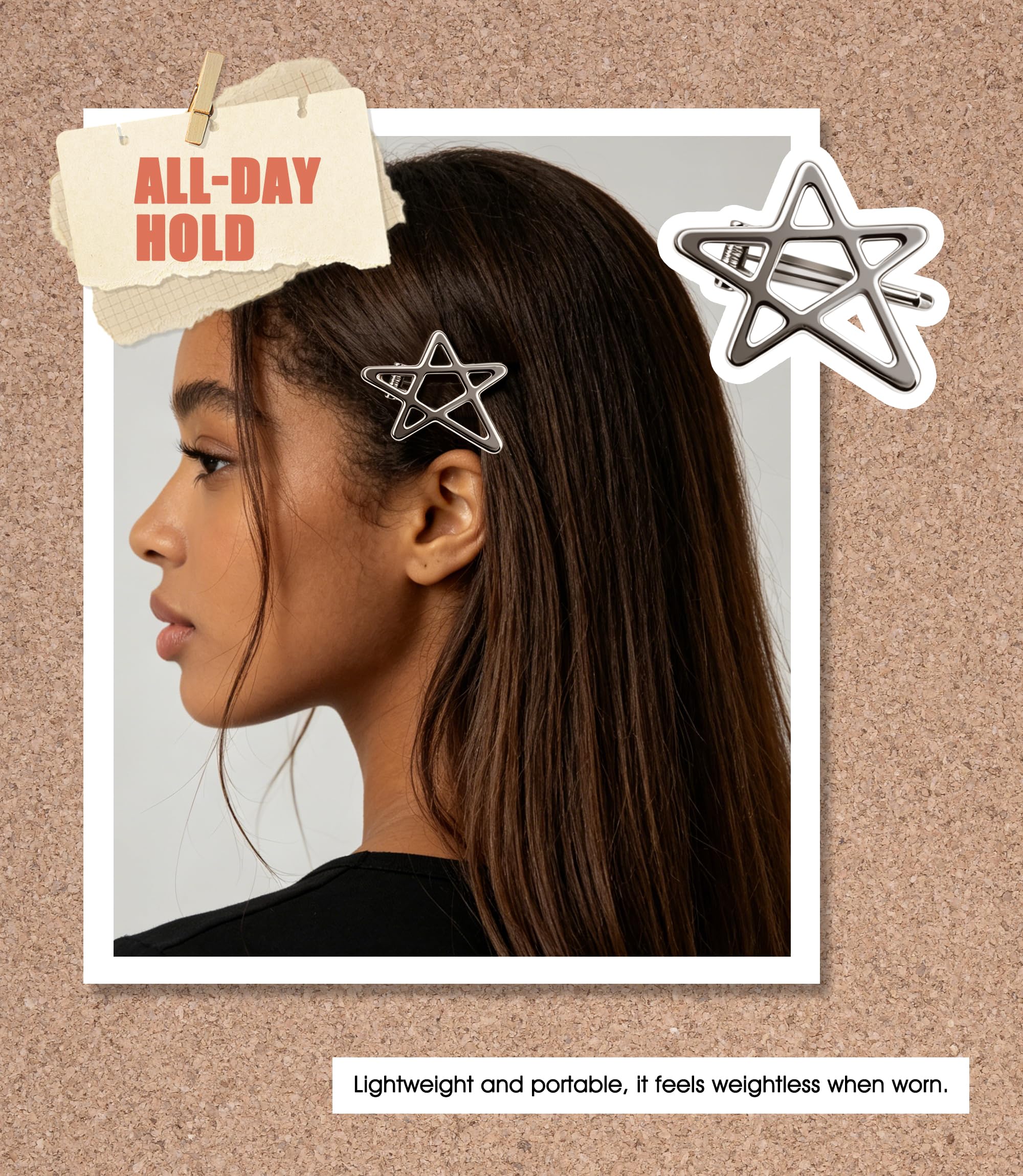30 fermagli per capelli a forma di stella, graziosi accessori per capelli in stile Y2K, per ragazze e donne, 4 x 3,8 cm