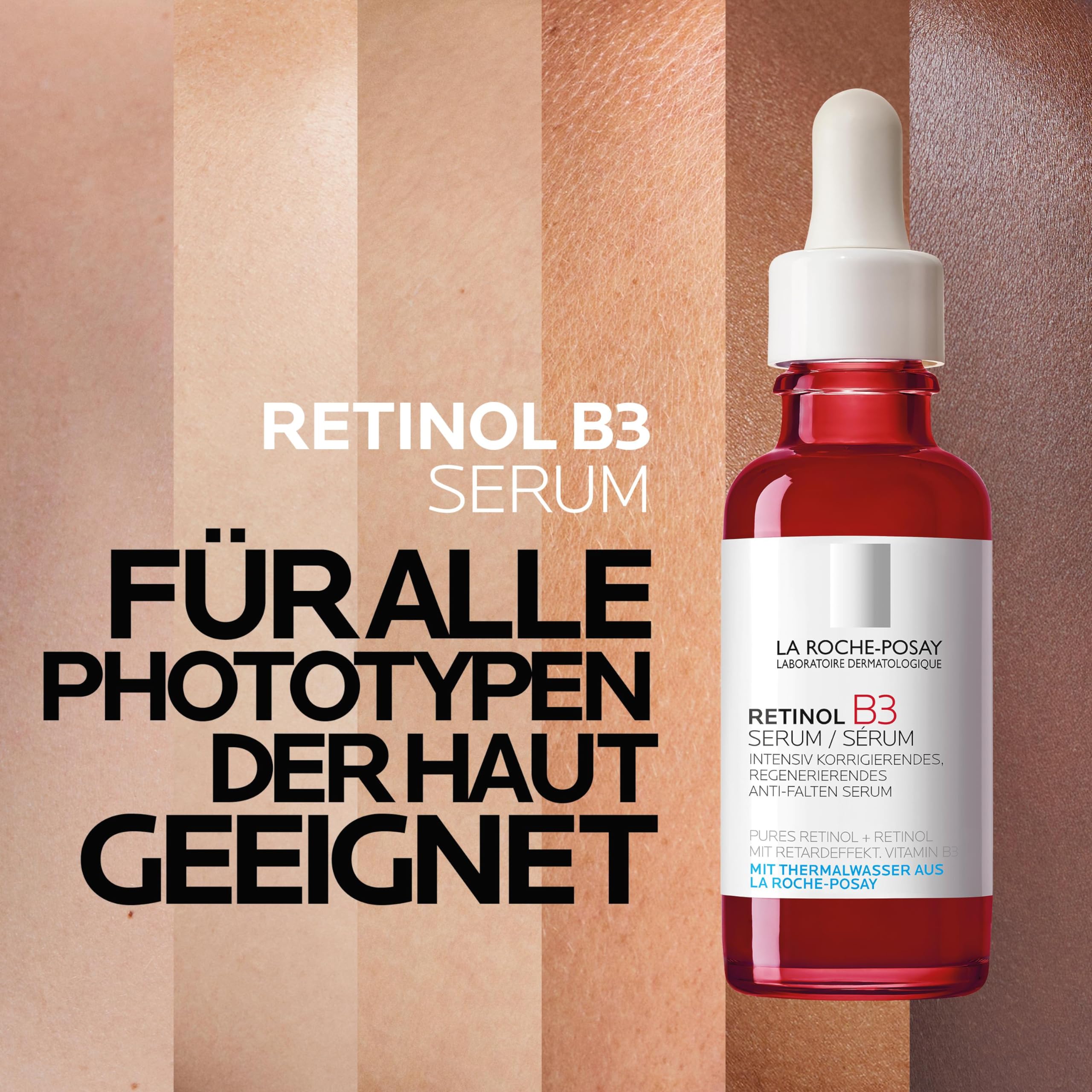 La Roche Posay Anti-Falten Serum-Konzentrat, Für normale bis empfindliche Haut, Intensiv Korrigierend und Regenerierend, Retinol und Vitamin B3, Retinol B3 Serum, 30 ml