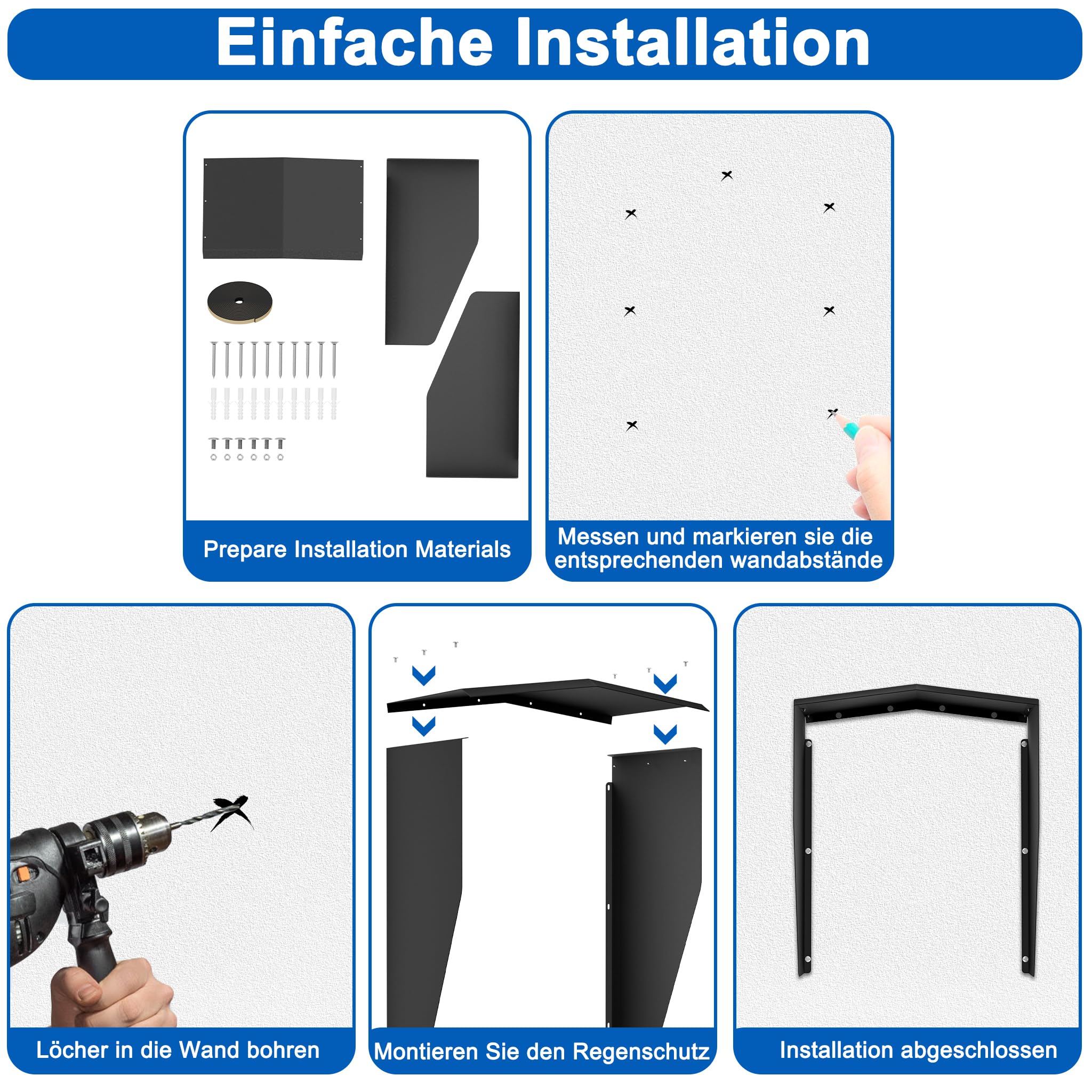 UISEBRT Protezione dalle intemperie per Wallbox, tetto protettivo per stazione di ricarica per auto elettronica, protezione dalla pioggia e dal sole, copertura resistente alle intemperie per