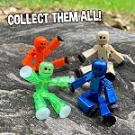 Zing StikBot Single Pack Metal Blue – Collectible Poseable Action Figure with Suction Cups, Stop Motion Animation Toy for Kids Ages 4+