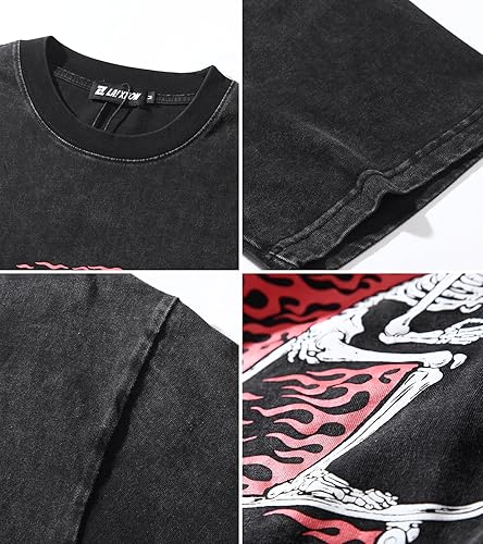 Miniatura 4 de Camisa estampada de gran tamaño para hombre, unisex, ropa de calle, casual, holgada, Harajuku, estética