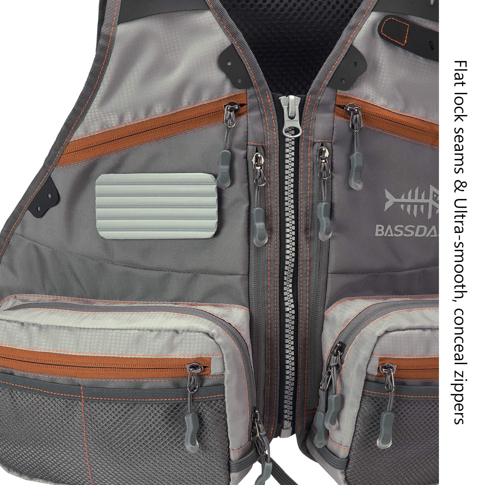Bassdash Gilet da pesca a mosca per uomo donna misura regolabile con portabottiglie staccabile, attrezzatura da pesca alla trota spigola