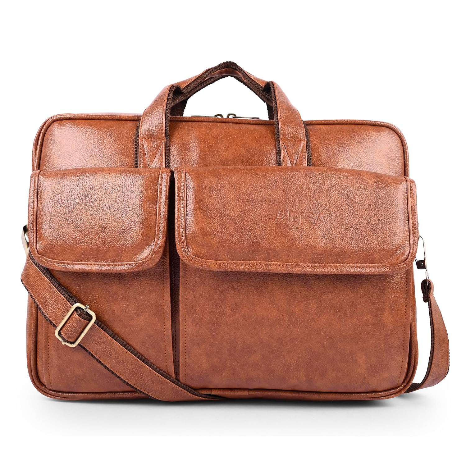 ADISA Laptop Messenger Office Bag Briefcase for Work for Men (LB6055-TAN) ADISA Laptop Messenger Office Bag Briefcase for Work for Men (LB6055-TAN)