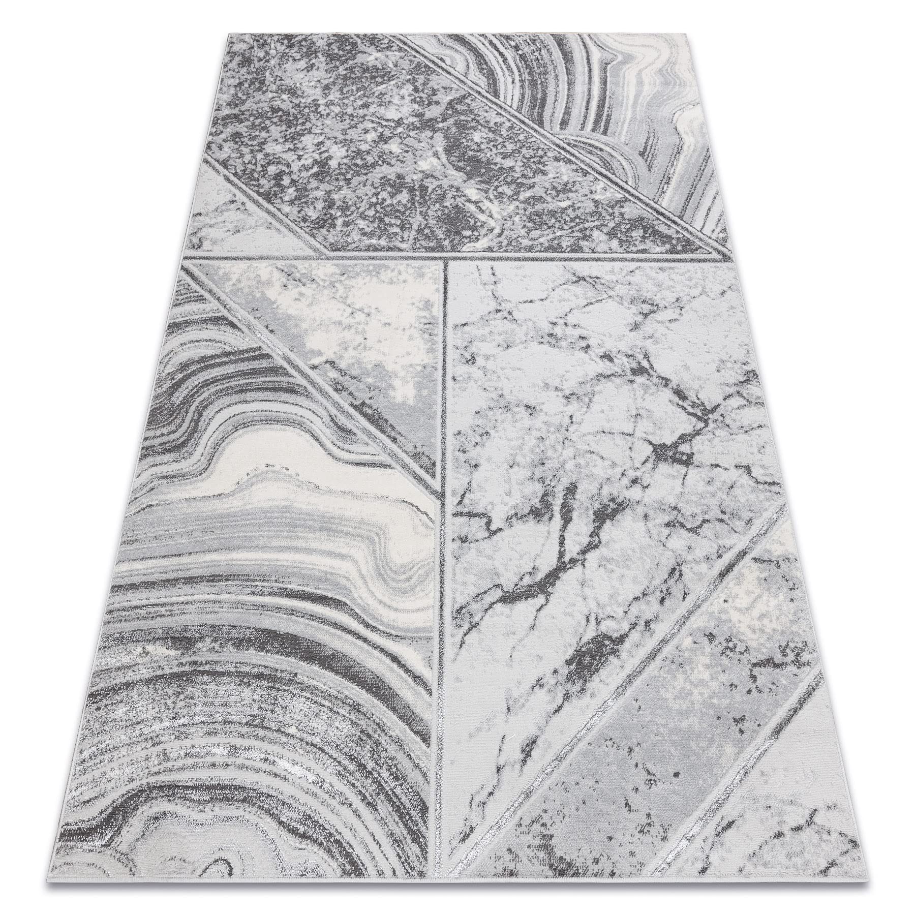 Tapis glamour gris 140x190 cm Lira au design moderne et structurel