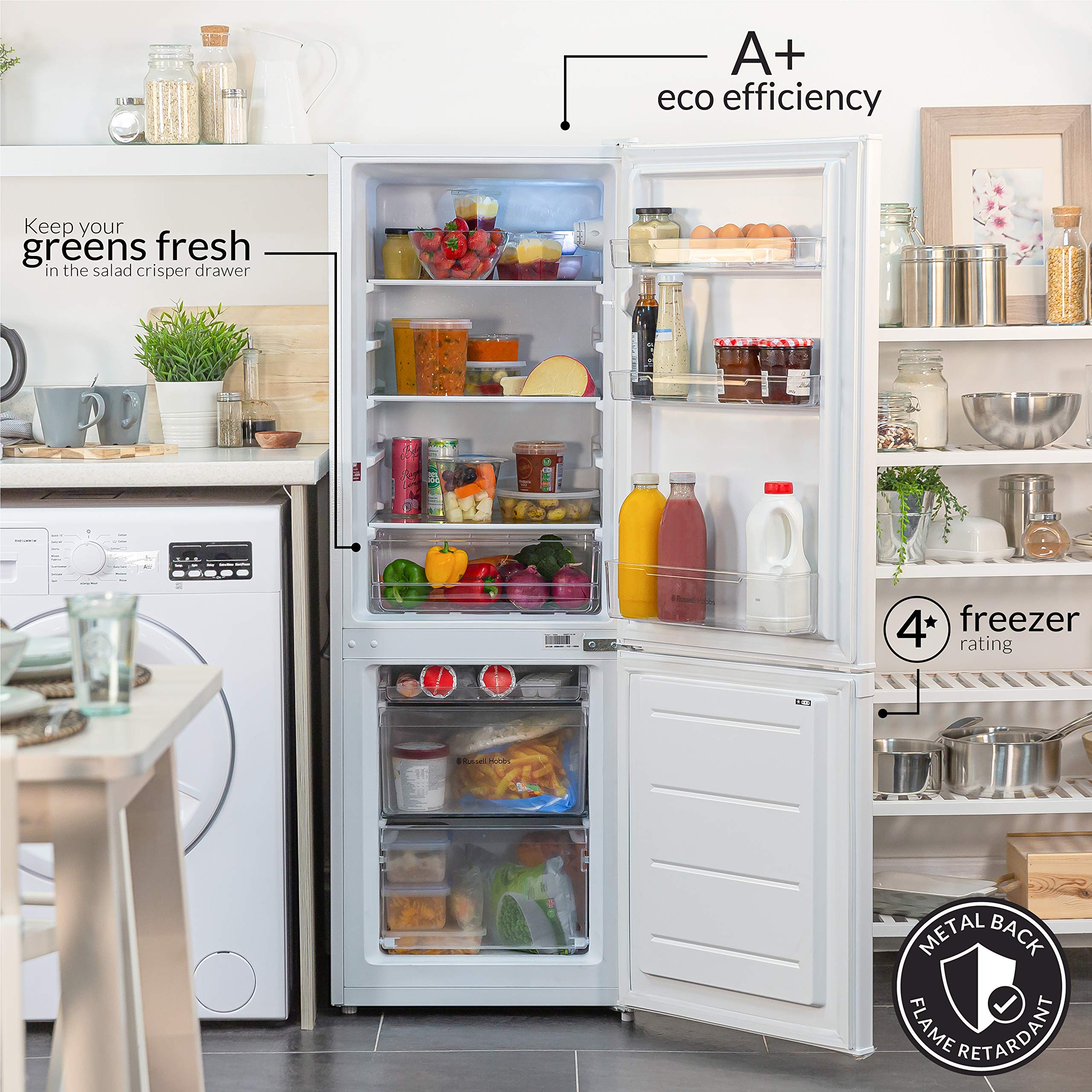 Russell Hobbs RH50FF144 Freestanding Fridge Freezer, Fresh Choice