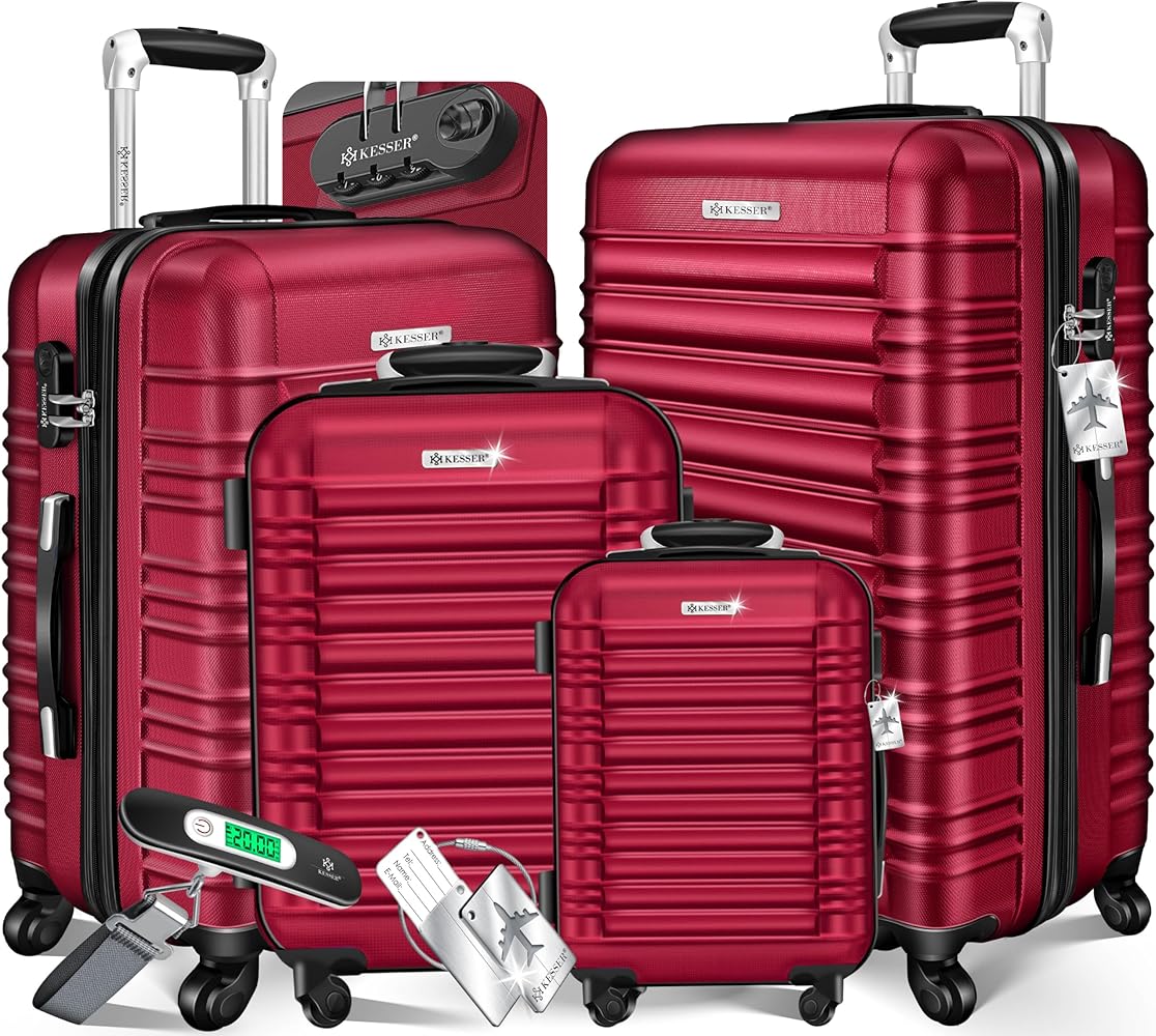 Amazon.com | KESSER® Set of 4 Hard Shell Suitcases, Hard Shell Amazon.com | KESSER® Set of 4 Hard Shell Suitcases, Hard Shell