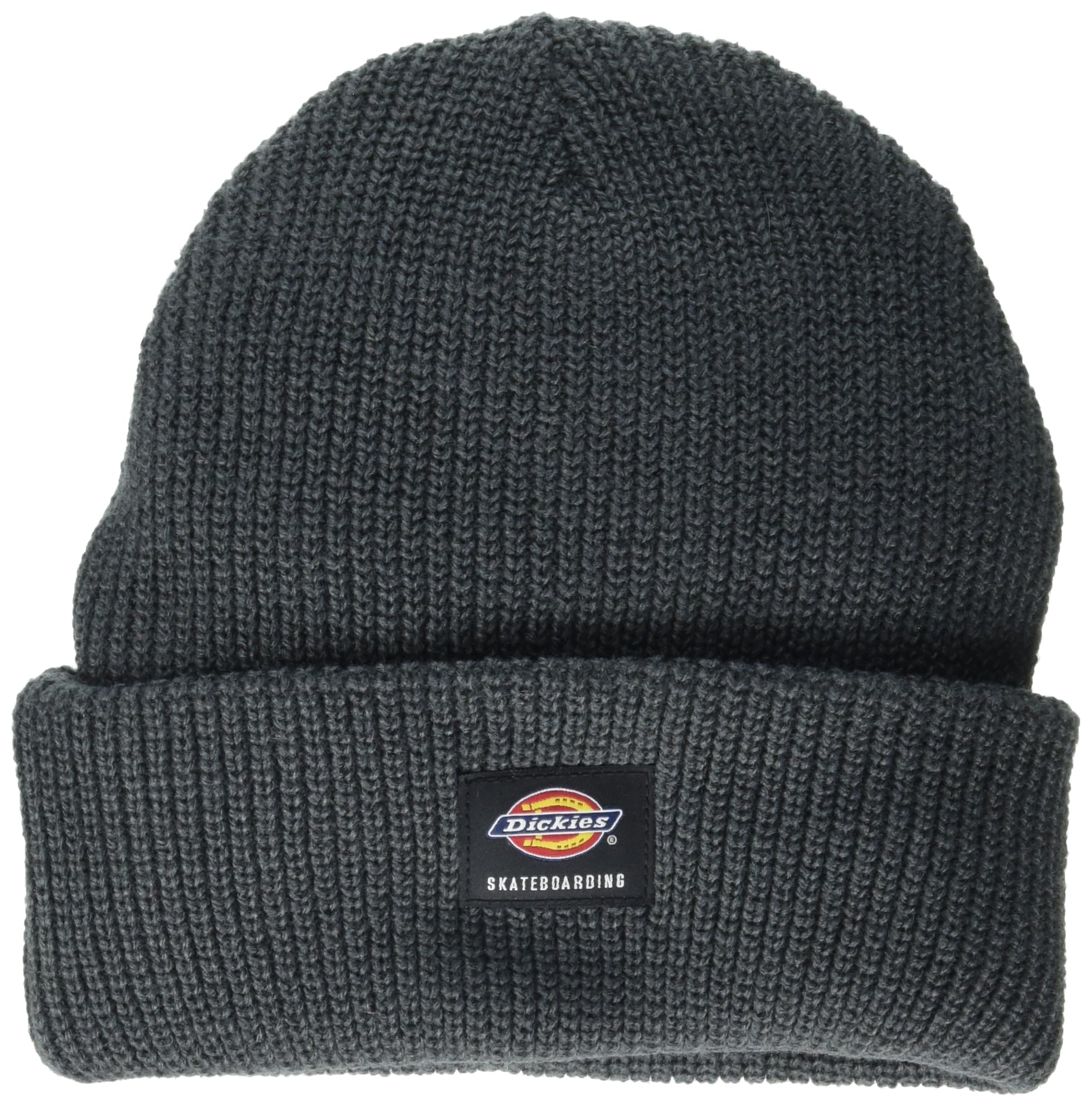 Dickies Men's Charcoal Gray Skateboarding Cuffed Beanie Hat, Grey, One Size