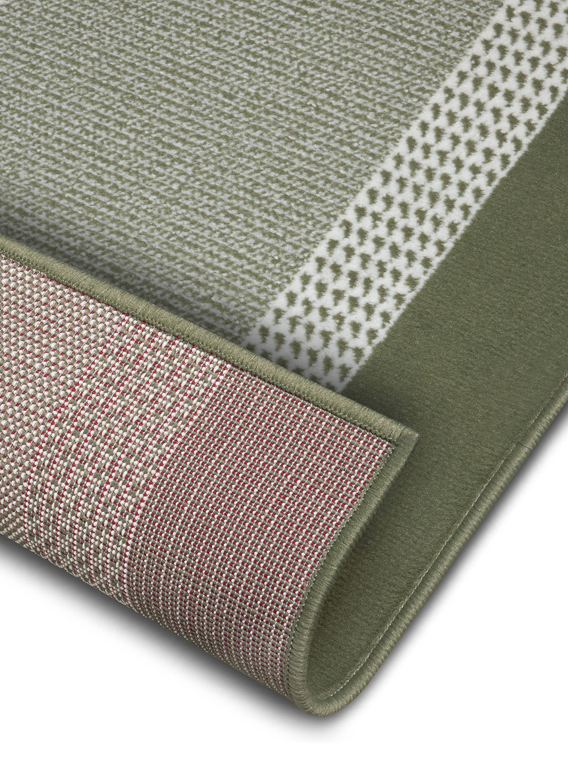 HANSE Home Tapis de Couloir 80 x 300 cm - Tapis Doux à Poils Courts - Design Moderne - pour Couloir, Chambre à Coucher, Chambre d'enfant, Salle de Bains, Salon, Cuisine - Vert