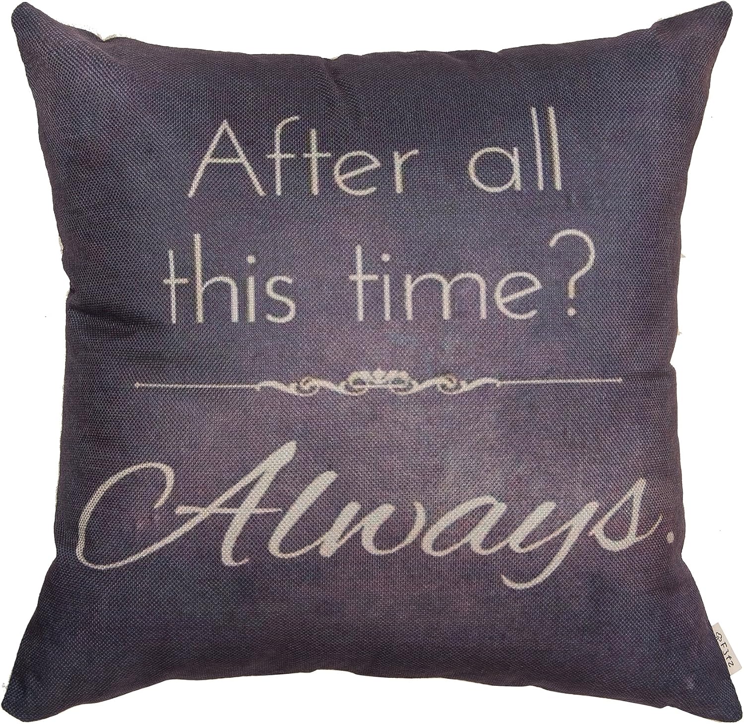 Fjfz Retro Vintage After All This Time Always Motivational Sign Inspirational Quote Cotton Linen Home Decorative Throw Pillow Case Cushion Cover for Sofa Couch, Gray Brown, 18" x 18"