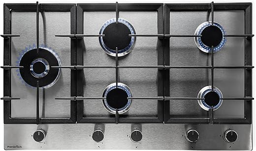 PremierTech PC905 Piano Cottura a Gas 5 fuochi 90cm (86cm) Acciaio Inox...