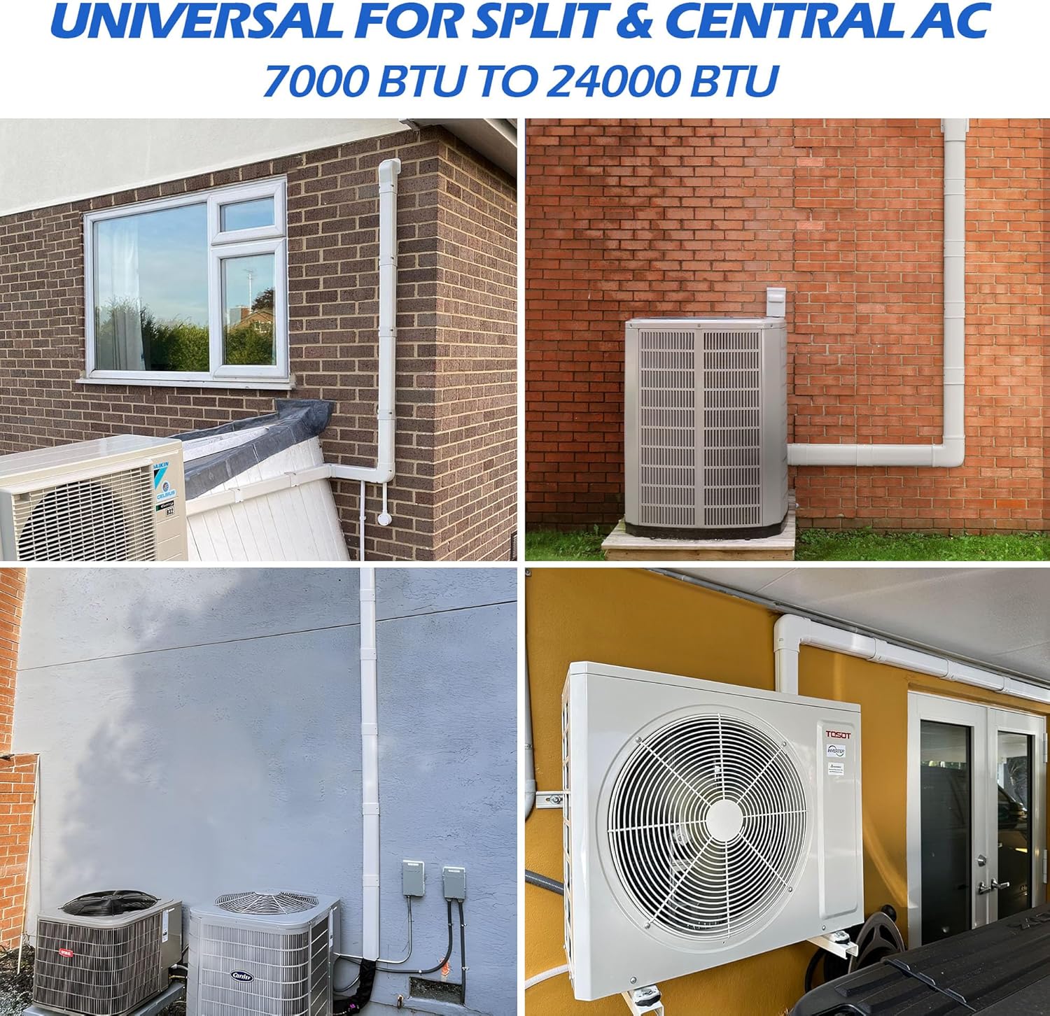 3" 14.5 Ft Mini Split Line Set Cover, AC Line Cover for Mini Split Air Conditioner and Central AC
