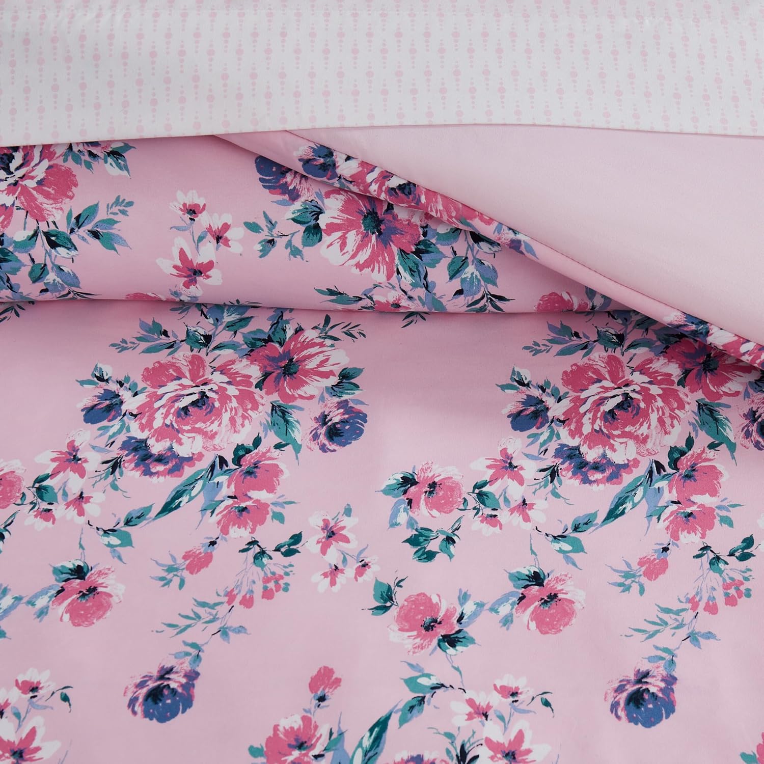 Jessica Simpson Phoebe Pink 8-Piece Reversible Bed in a Bag, King Designer Bedding Set - Image 5