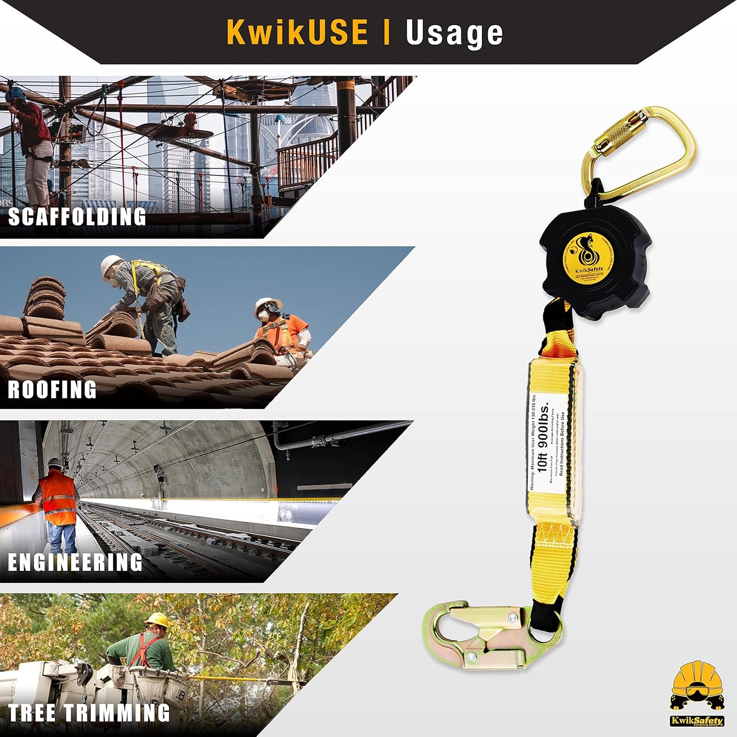 Blасk Frіdау - 40% оƒƒ KwikSafety (Charlotte, NC) Cobra 10’ Web Self Retracting Lifeline (NO Tangle) Class B ANSI OSHA External Shock Absorber Retractable Fall Protection Safety Yoyo Roofing Construction Fall Arrest Gear