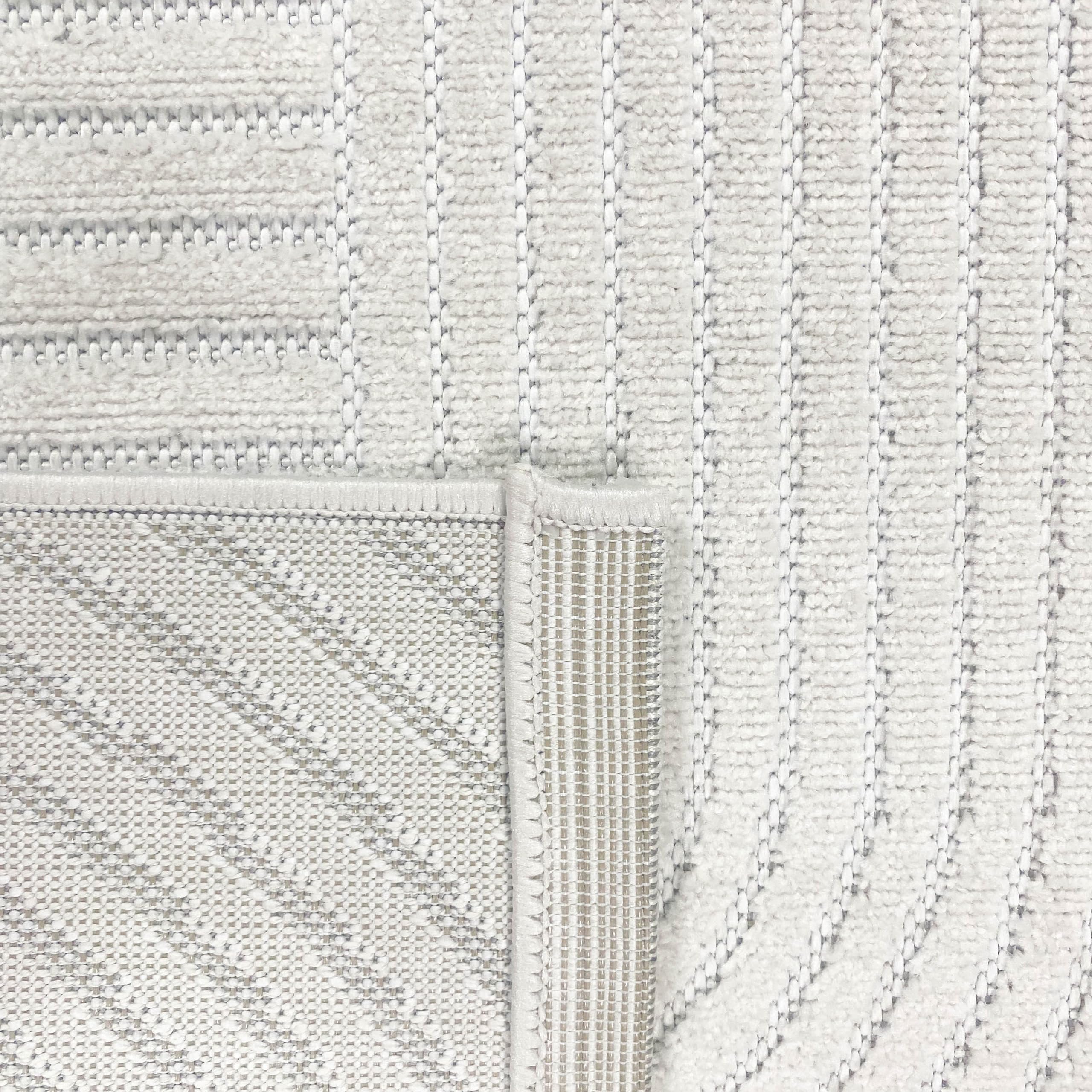 CARPETIA Tappeto rotondo In & Outdoor per Balcone, Terrazza e Giardino, Resistente alle intemperie, Moderno, di alta qualità, colore crema, diametro 160 cm