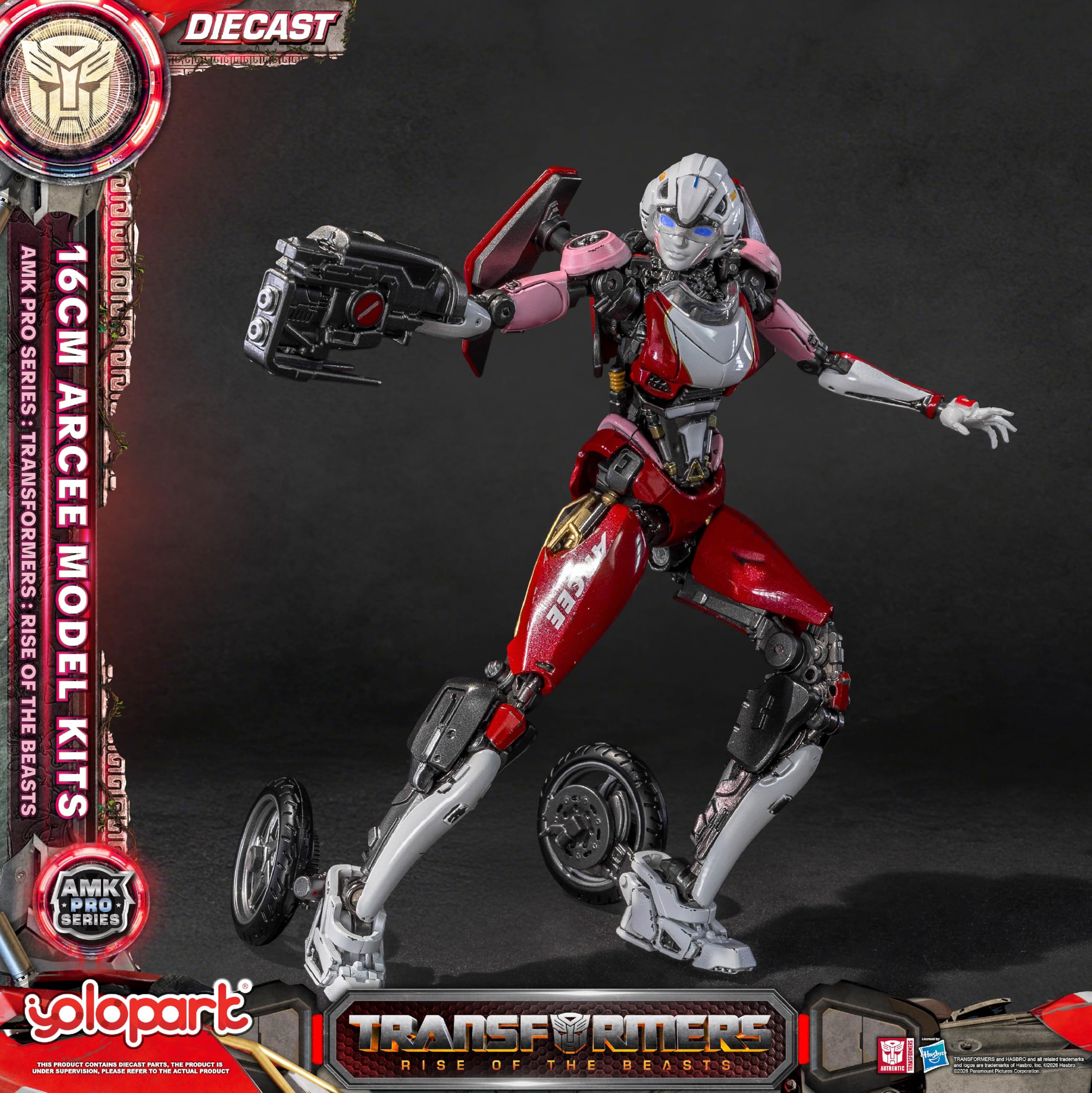 YOLOPARK Transformers Rise of The Beasts Acree - Figura de acción fundida, serie AMK PRO de 5.9 pulgadas, juguetes transformadores altamente articulados para edades de 15 años en adelante, sin