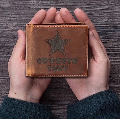 Miniatura 8 de Custom Cowboys Wallet for Men, Laser Engraved Bifold Man Wallet, Personalized Football Gift, Cowboy Leather Wallet with Name, Men Gifts for