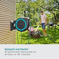 Vista 2 de Gardena Caja de manguera de pared RollUp XL (turquesa) 114.8 ft: Sistema de riego versátil para jardines grandes, caja de manguera giratoria