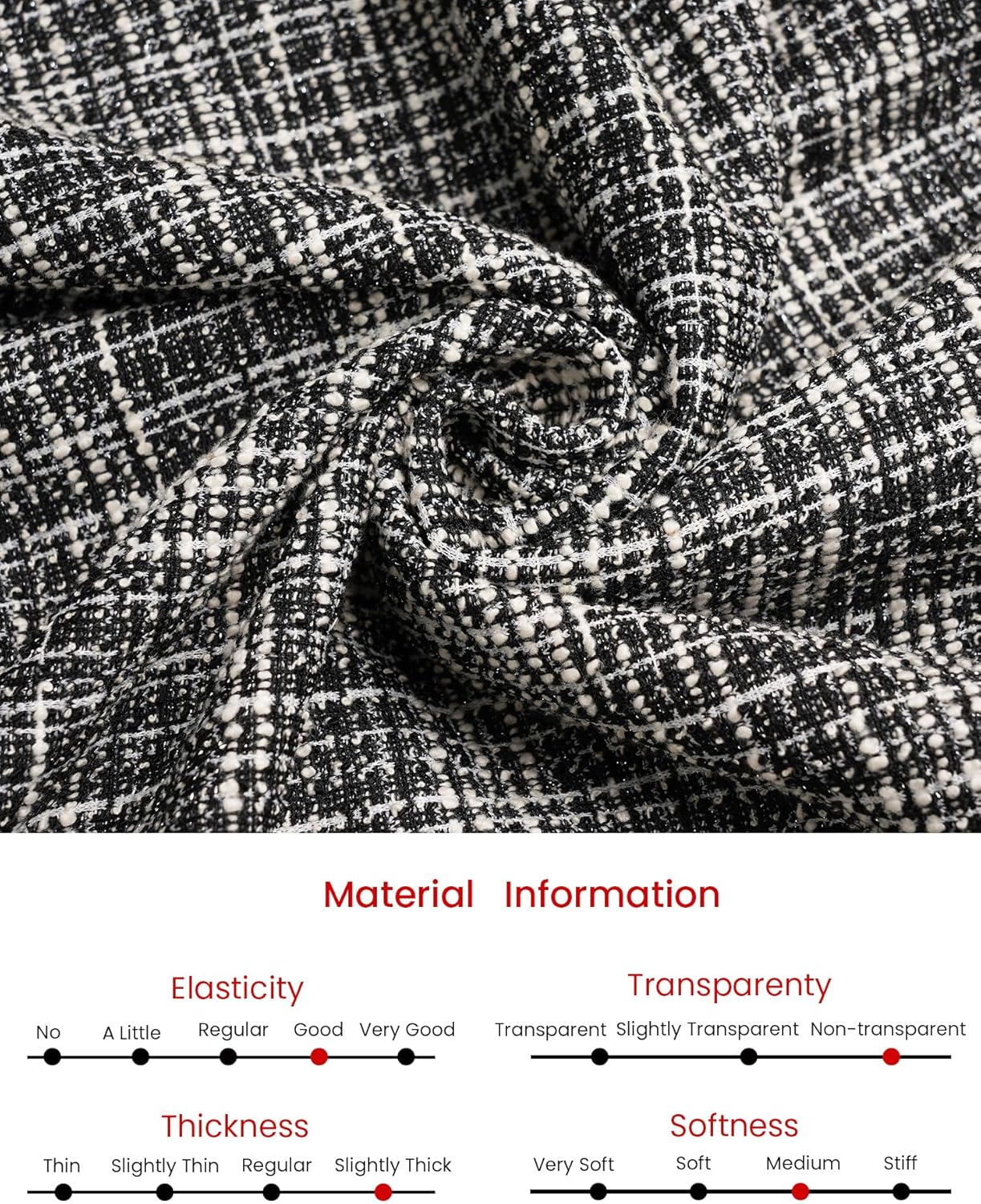 Women's Tweed Dress Knee Length A-Line Sleeveless Work Dress - Image 5