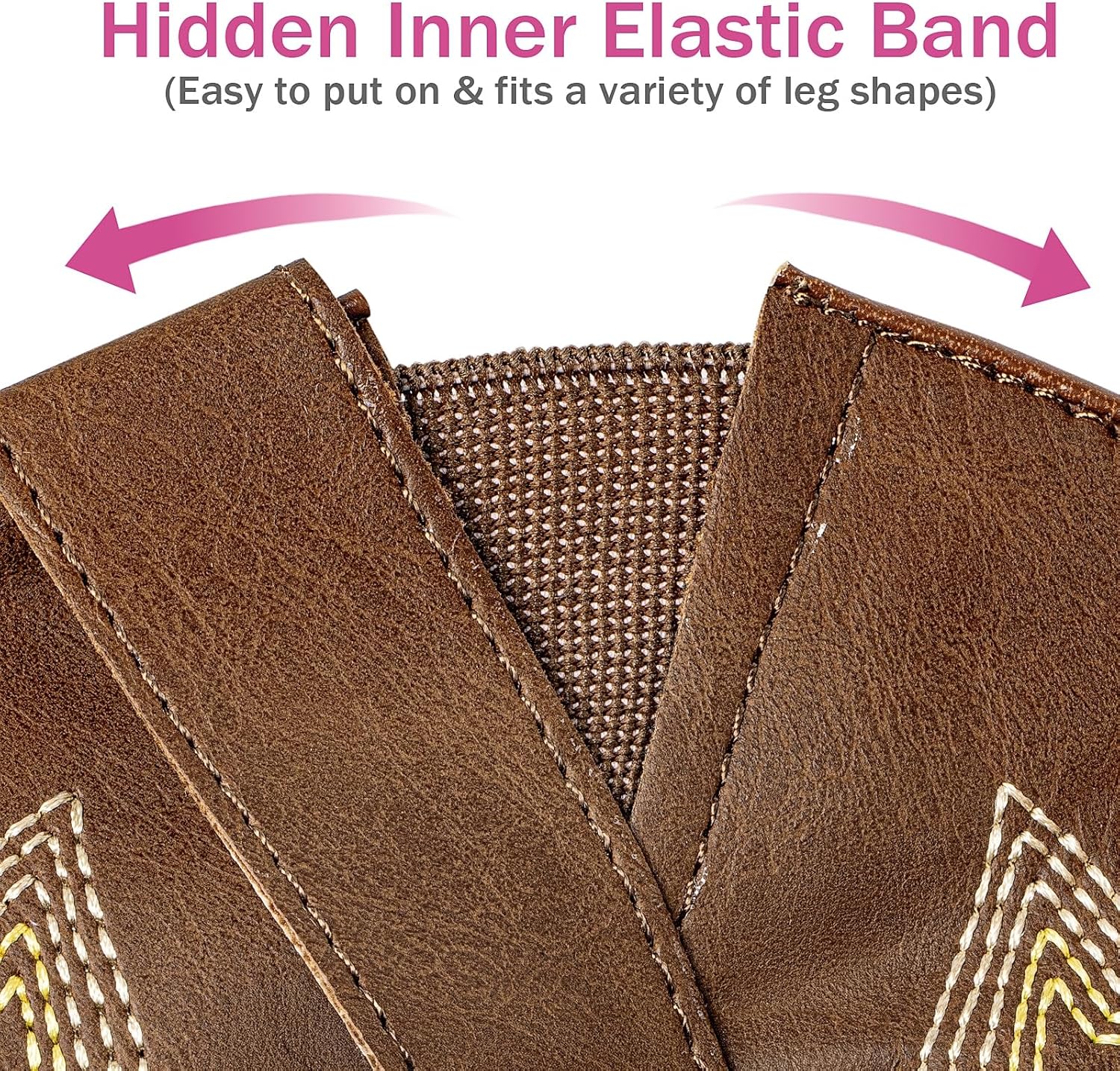 SheSole Extra Wide Calf Cowgirl Boots with Removable Cushion - Western Cowboy Style with Roomy Square Toe & Hidden Elastic Panel to Step into Confidence - Image 6