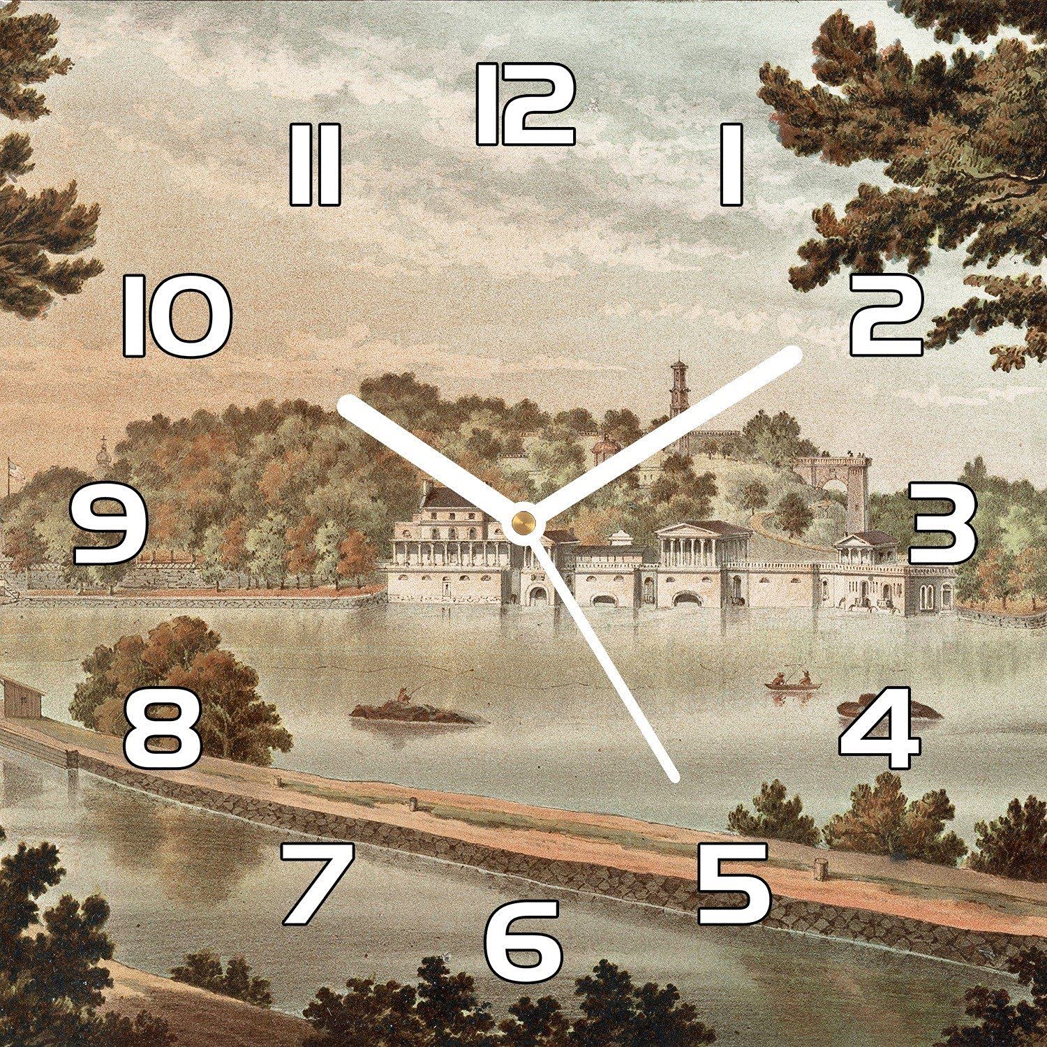 Horloge en Verre Cuisine et Salon Décoration Vintage Philadelphie 30x30