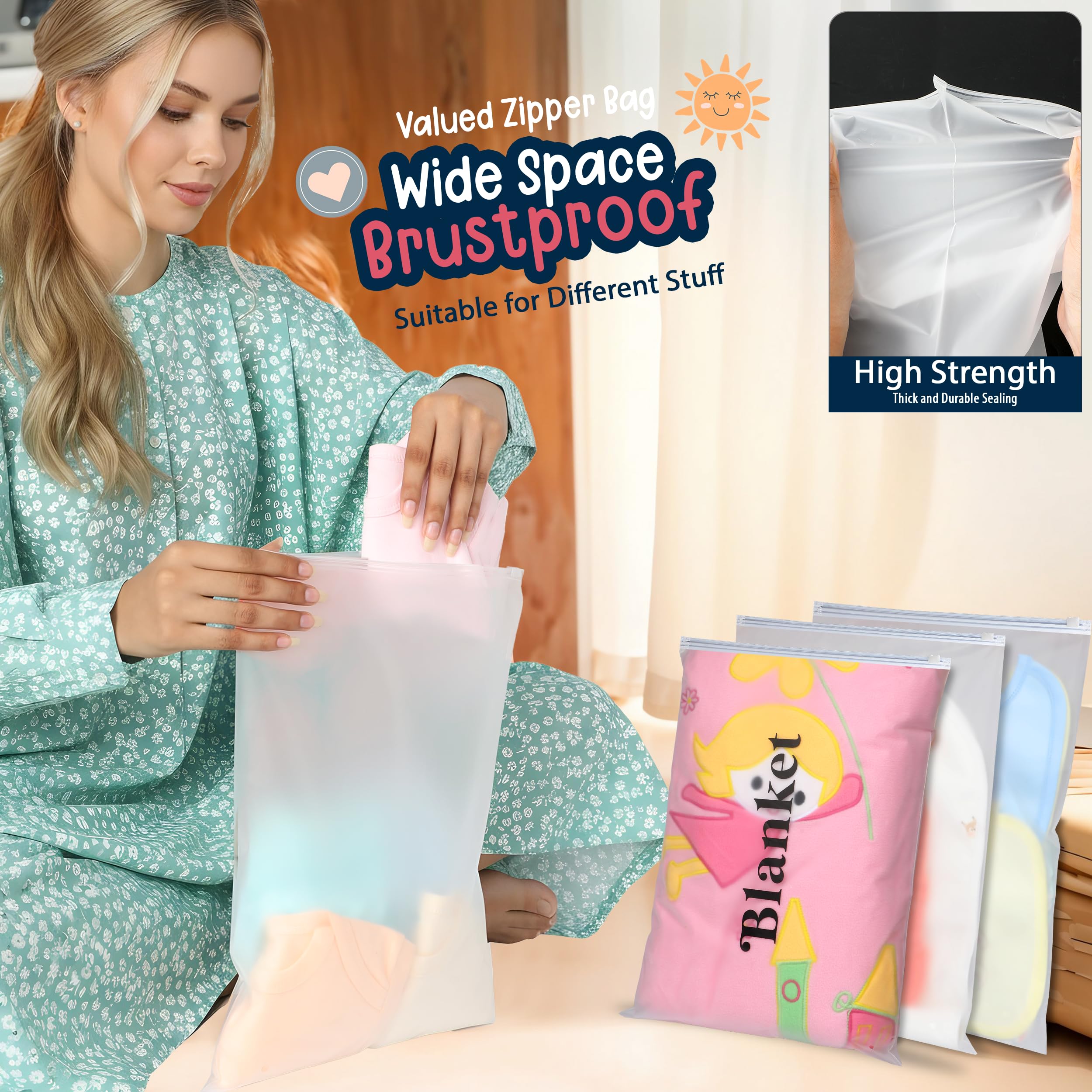 RasGo Baby Hospital Maternity Organiser Bags Pack of 25, Clear - Image 2