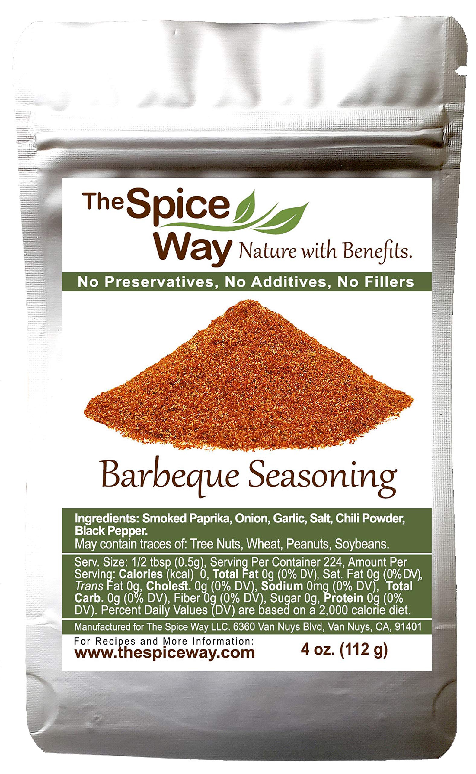 The Spice Way Barbeque Seasoning - pure spice blend, Non-GMO, no preservatives, no additives, no fillers. BBQ steak, meat and chicken. easy made rub. 4 oz resealable bag