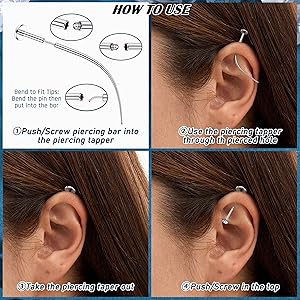 Ear Stretching Kit Xpircn Threadless Piercing Taper 20G 18G 16G