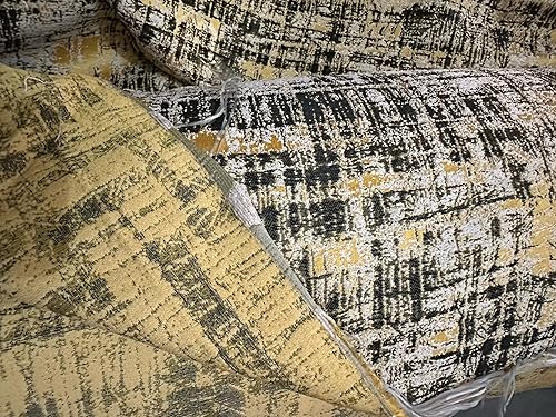 Miniatura 21 de OctoRose Tela gruesa y duradera para tapicería de lino verde azulado/camello/negro de 59 pulgadas de ancho con un respaldo de poliéster telas