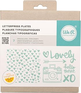 American Crafts 7 Piece We R Memory Keepers Letterpress Printing Plates Finders Keepers