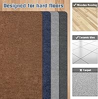 Vista 4 de Placoot Tapete de pana para silla de oficina, 55 x 35 pulgadas, antideslizante, pelo bajo, color gris claro