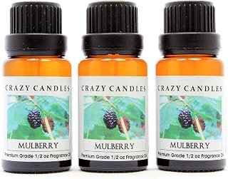 Crazy Candles Mulberry (Made in USA) 3 Bottles 1/2 FL Oz Each (15ml) Premium Grade Scented Fragrance Oil