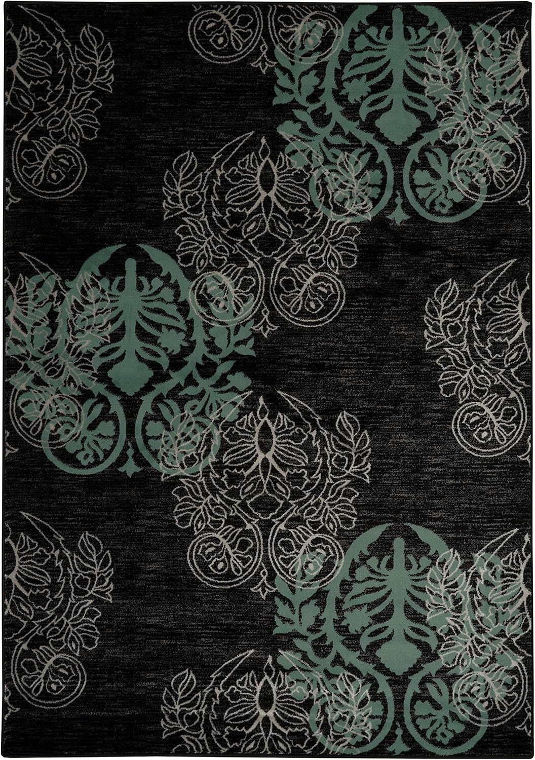 Linon RUG-MN2581 Milan Collection Black, 8 x 10.3