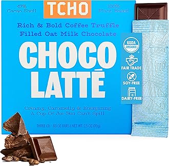 Tcho, Organic Choco Latte Plant-based Oat Milk Chocolate, 2.47 Ounce