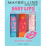 Maybelline New York Baby Lips Moisturizing Lip Balm 3-pack, Lip Care Essentials, 3 Shades
