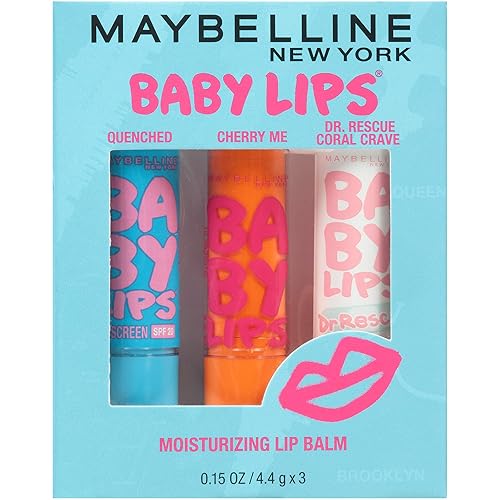 Maybelline New York - Baby Lips | Bálsamo labial hidratante, paquete de 3 unidades, básicos del cuidado de labios, 3 tonos