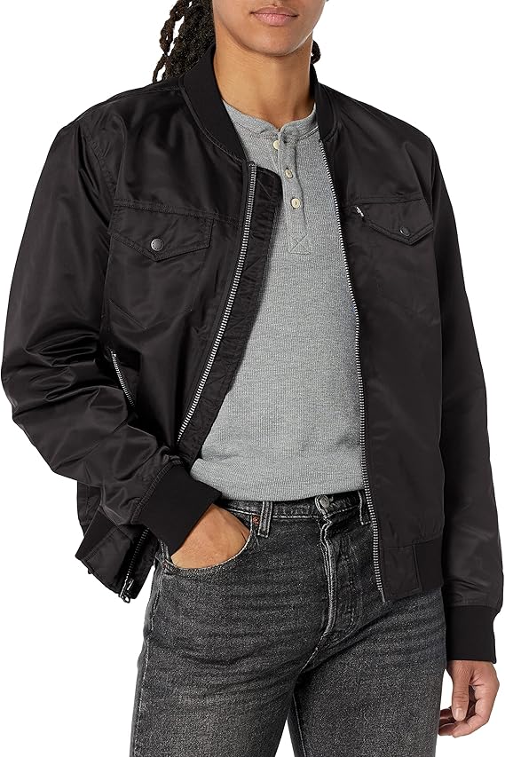 levi's bomber jacket black