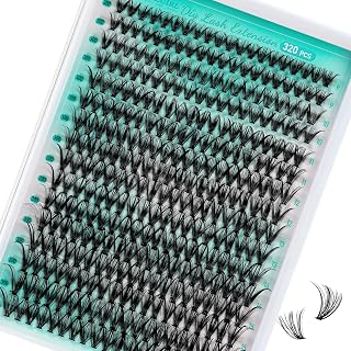 320Pcs Eyelash Extensions 320pcs DIY Cluster Eyelashes 30D Individual Lash Clusters Eyelash Extensions 5-Second Eyelash Cluster Cluster Eyelashes Home (30D, 9-16MIX