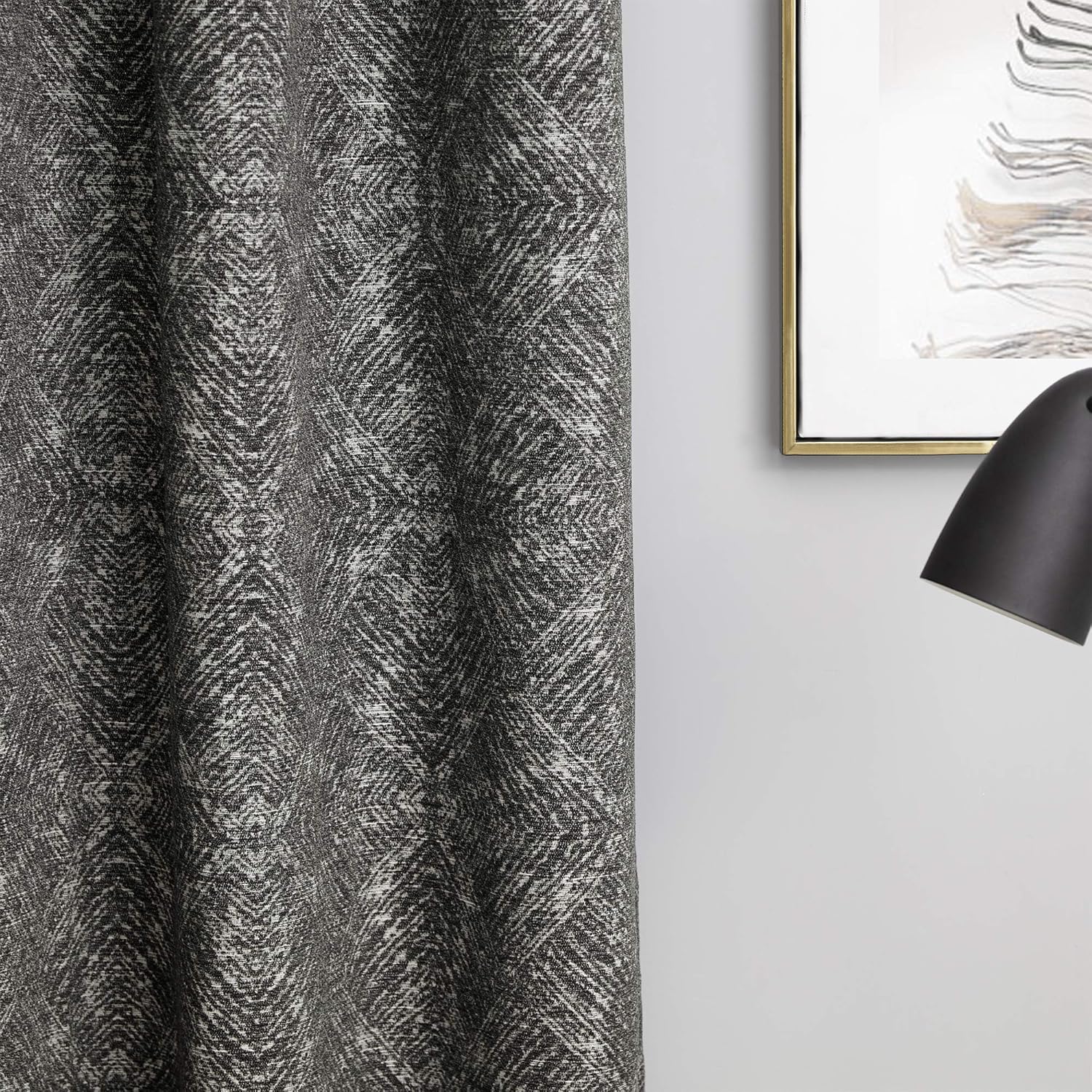 Don't Look at Me - Expandable Privacy Room Divider - Black Frame with Lavishly Poetic Jacquard Fabric