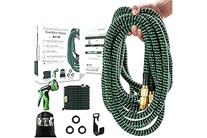 AMX Collapsible Easy Hose w/Premium Solid Copper Infused Brass Connector Expandable Heavy Duty 50 ft