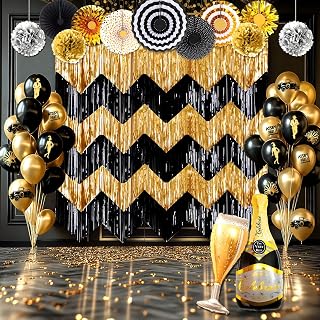 1920s Party Decorations, Roaring 20s Party Decorations, Retro Jazz Roaring Twenties Speakeasy Decorations, Black Gold Party Decor