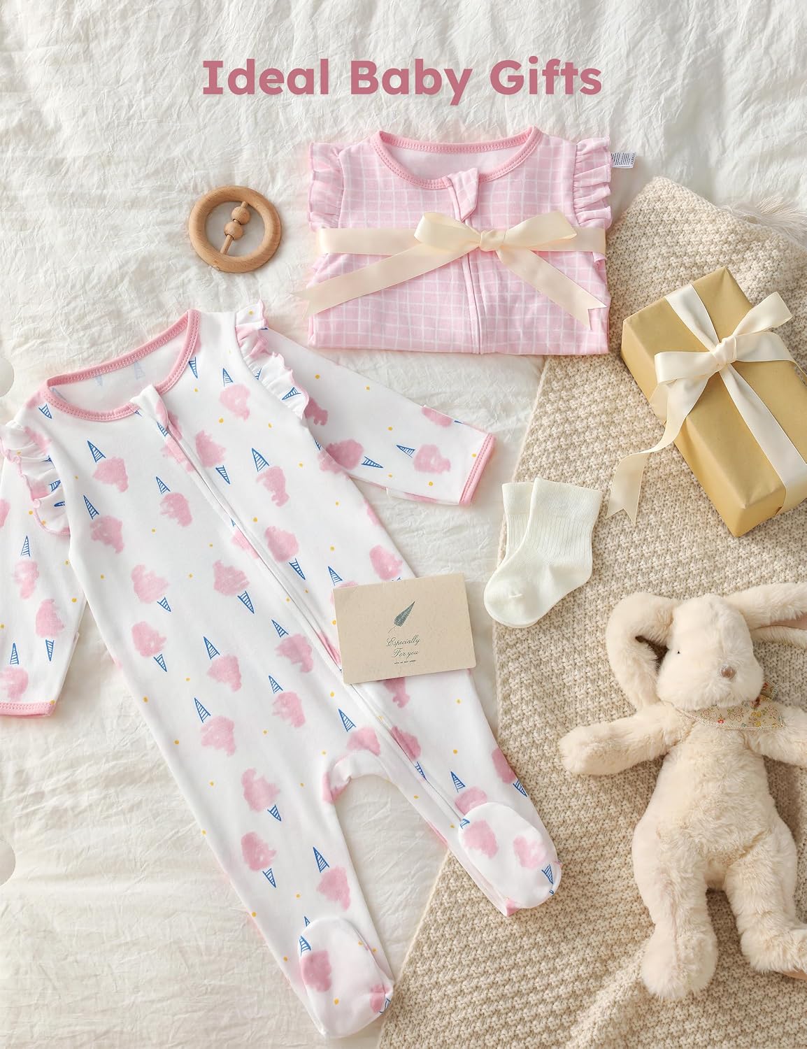 Yoofoss Baby Sleepers Baby Girl Clothes 100% Cotton Pajamas for Newborn 0-3 3-6 6-9 Months Sleep and Play Pjs