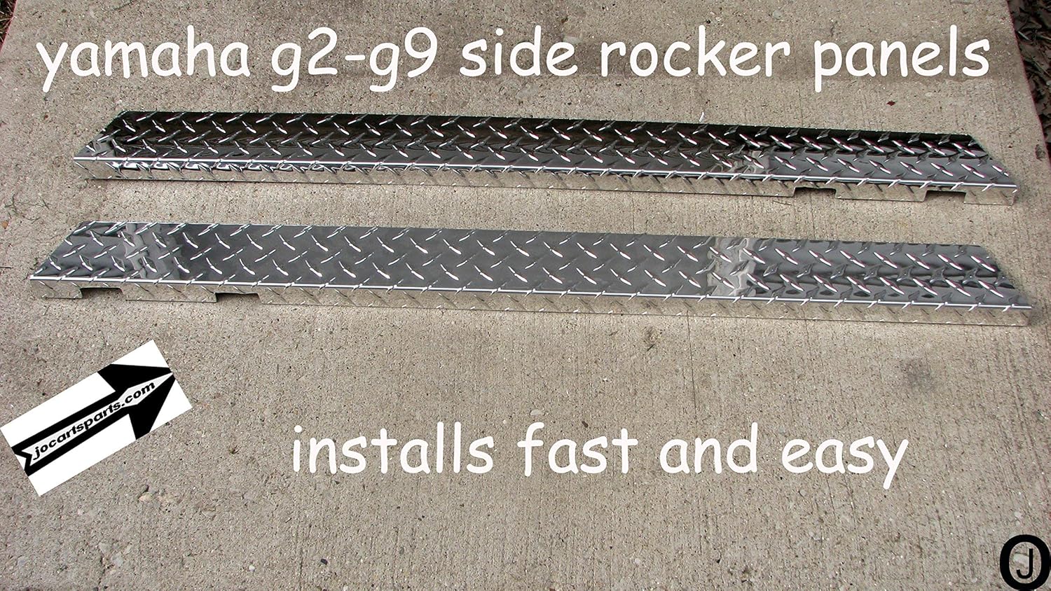 J & O Carts Parts Fits Yamaha G2 and G9 Side Rocker Panels Covers - Silver Aluminum, Polished - Left - Modern Style
